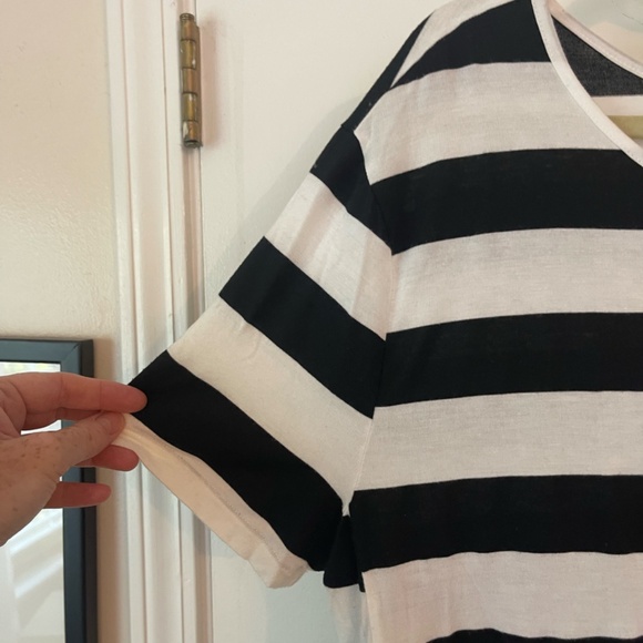 Anthropologie Everleigh Striped Peplum Swing Tee - Picture 8 of 9